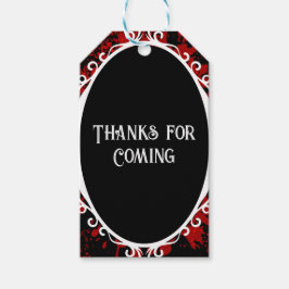 Victorian Gothic Blood Spatter Vampire Bröllop Presentetikett