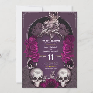 Victorian Gothic bröllopsinbjudningar Halloween Inbjudningar