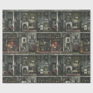 Victorian Gothic Dollshouse Mörk Academia Presentpapper