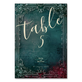 Victorian Gothic Elegance Bröllop Bordsnummer