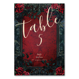 Victorian Gothic Elegance Bröllop Bordsnummer