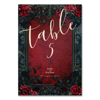 Victorian Gothic Elegance Bröllop Bordsnummer