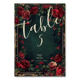 Victorian Gothic Elegance Bröllop Bordsnummer