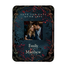 Victorian Gothic Elegance Bröllop spara datum Magnet