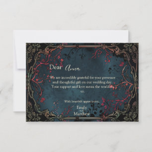 Victorian Gothic Elegance Bröllop Tack Kort