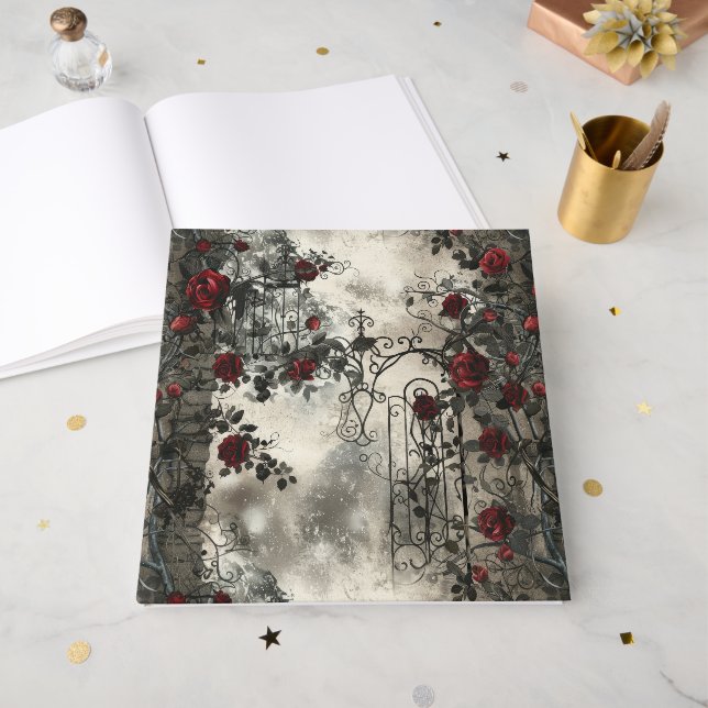 Victorian Gothic Garden Ro Mönster Gästböcker (Framsidan öppen)