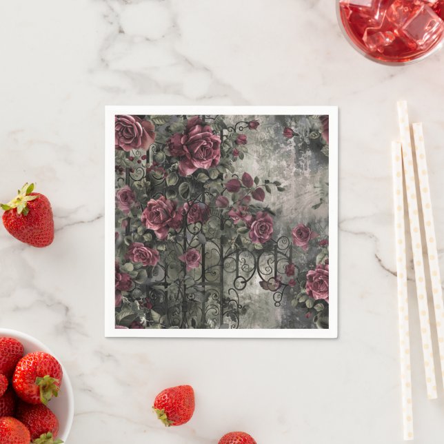 Victorian Gothic Garden Ro Mönster Pappersservett (Insitu)