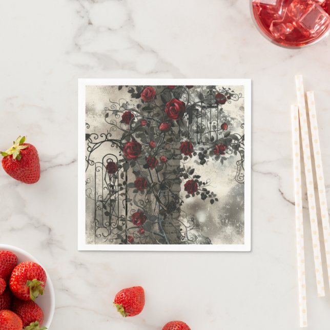 Victorian Gothic Garden Ro Mönster Pappersservett (Insitu)