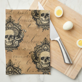 Victorian Gothic Glam Skull Kökshandduk