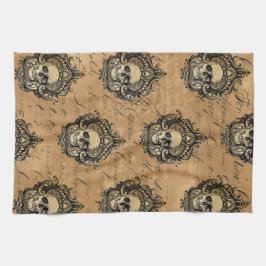 Victorian Gothic Glam Skull Kökshandduk