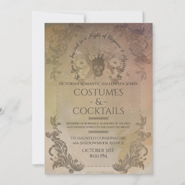 Victorian Gothic Halloween Costumes & Cocktails in Inbjudningar (Framsida)