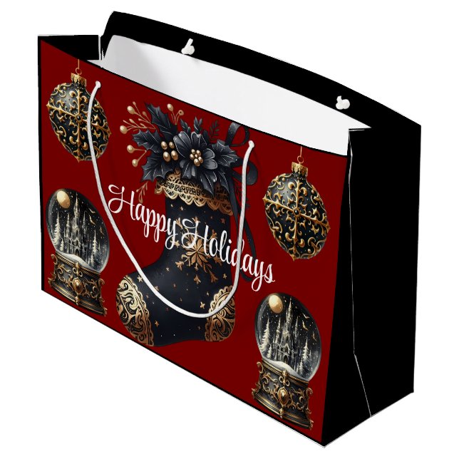  Victorian Gothic Holiday Gift Bag – Large Festive (Baksidan Vinklad)