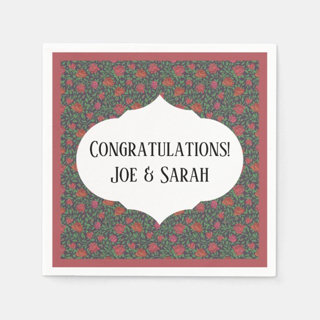 Victorian Gothic Perfekt Red & Fuchsia Ro Pappersservett (Framsidan)