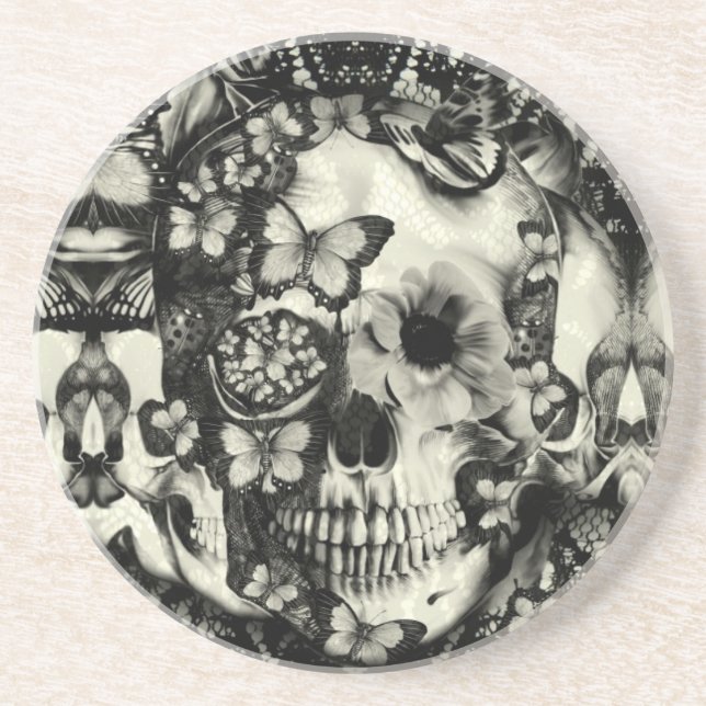 Victorian gothic snöre skalle mönster underlägg sandsten (Framsidan)