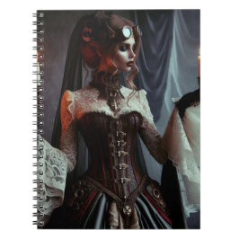 Victorian Gothic Steampunk Elegant Dam Anteckningsbok