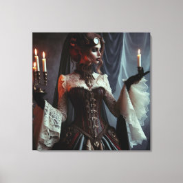 Victorian Gothic Steampunk Elegant Dam Canvastryck