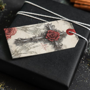 Victorian Gothic Styled Ro och Kor Presentetikett