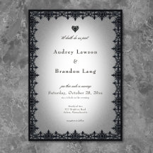 Victorian gotiic Järn Gräns White Bröllop