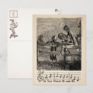Victorian Grashopper Sång vycard Vykort
