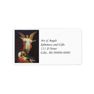 Victorian Guardian Angel Adressetikett