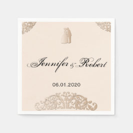 Victorian Guld Filigree Bröllop Pappersservett