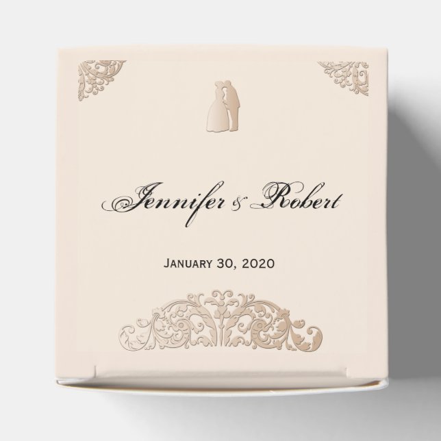 Victorian Guld Filigree Bröllop Presentaskar (Överdel)