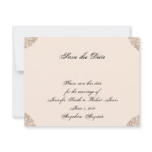 Victorian Guld Filigree Bröllop spara datum