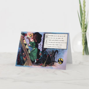 Victorian Halloween Dikt 1-kort Helgkort