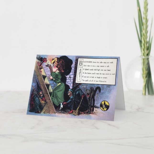 Victorian Halloween Dikt 1-kort Helgkort (Framsida)