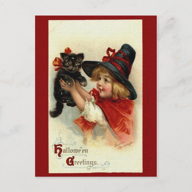 Victorian Halloween Hälsning vykort (Framsida)