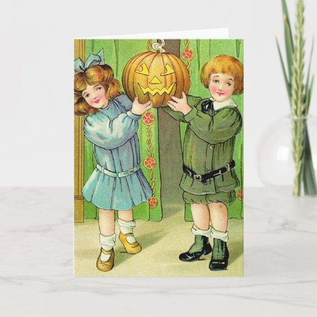 Victorian Halloween-hälsningskort Kort (Framsida)