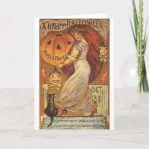 Victorian Halloween-hälsningskort Kort