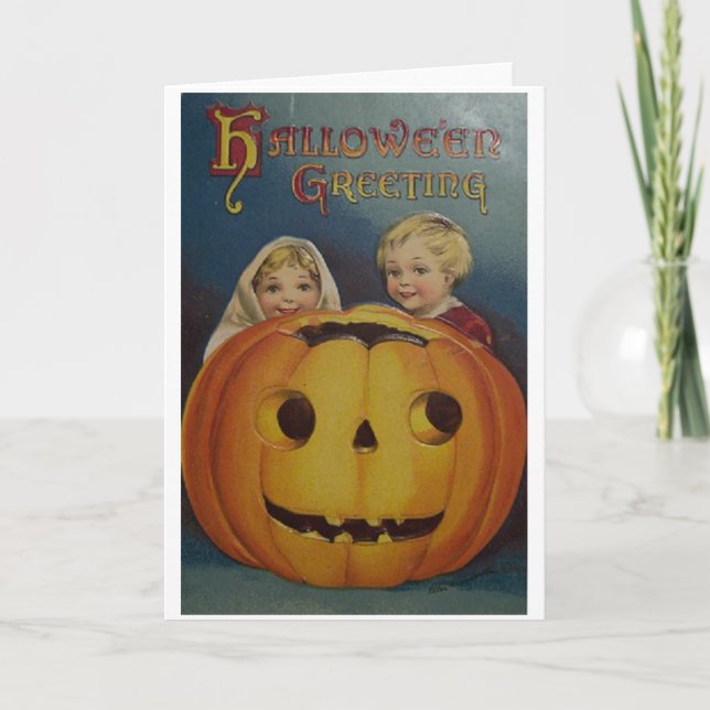 Victorian Halloween-hälsningskort Kort (Framsida)