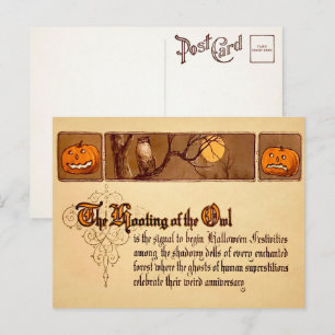 Victorian Halloween Hooting Uggla vykort