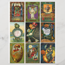 Victorian Halloween Trading Cards Clipart