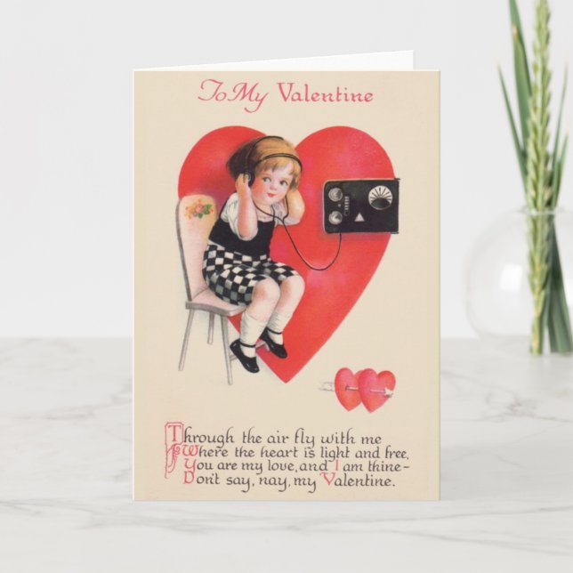 Victorian Ham Radio Valentine Day Card Helgkort (Framsida)