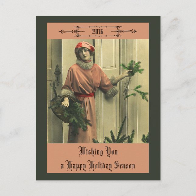 Victorian Hapy, nyår Helg Vykort (Framsida)