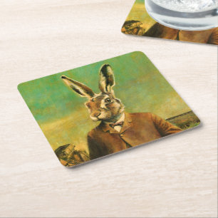 Victorian Hare-Anpassningsbar Underlägg Papper Kvadrat