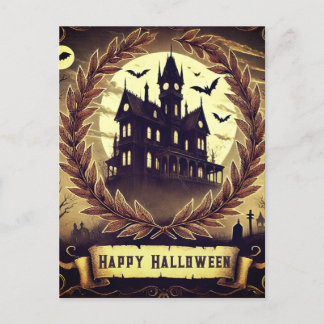 Victorian Haunted House Vintage Happy halloween Helg Vykort