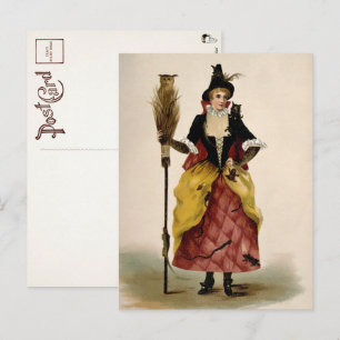 Victorian häxa illustration vykort