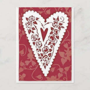 Victorian Heart Snöre Vykort