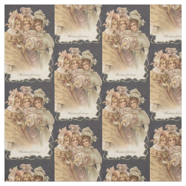 Victorian Helgdag Vintage Chrismas Fabric Tyg (Provkarta)