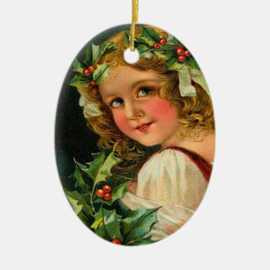 Victorian Holly-julprydnad Julgransprydnad Keramik