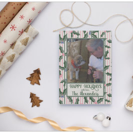 Victorian Holly Photo Helgdag Card Julkort