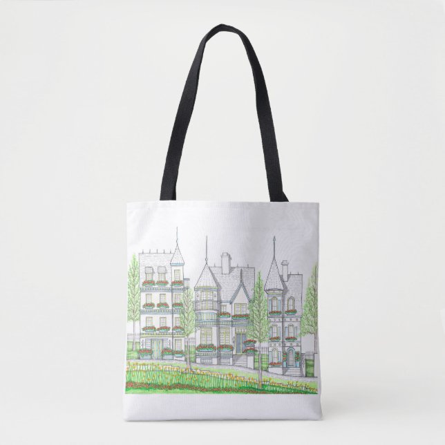 Victorian home Tote Bag Tygkasse (Framsida)