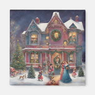 Victorian House, Dam, Children on jul Kväll Magnet