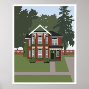 Victorian House med Decorative Woodwork Poster