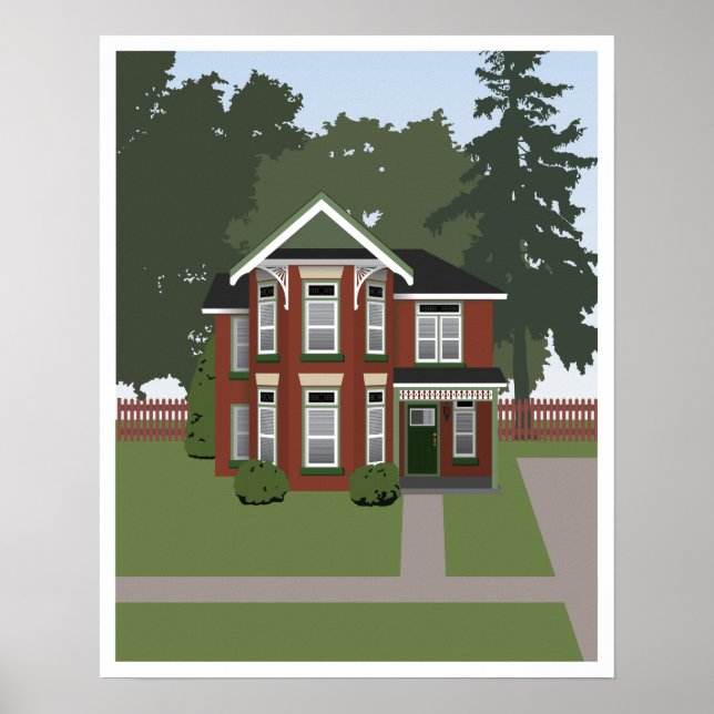 Victorian House med Decorative Woodwork Poster (Framsidan)
