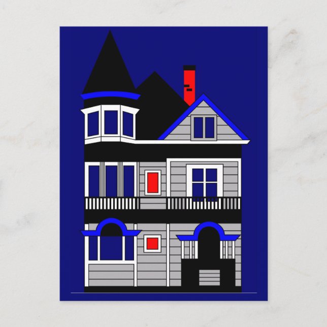 Victorian House Vykort (Framsida)