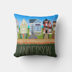 Victorian Houses med Namn Kudde